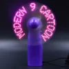 Mini Portable Handy Led Message Battery Fan - Image 2