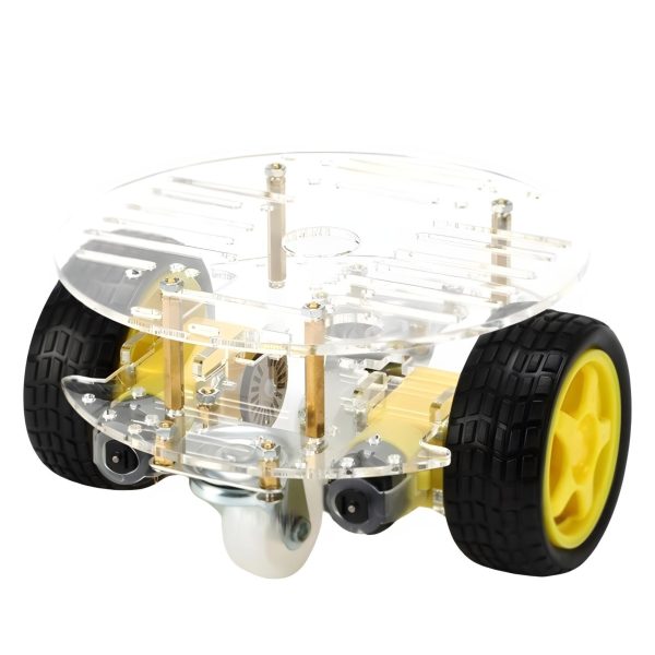 2WD Mini Round Double-Deck Smart Robot Car Chassis DIY Kit