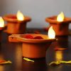 Water Sensor Diya, Water Sensing Technology E-Diya Candle  (Brown, Pack of 1) - Image 2