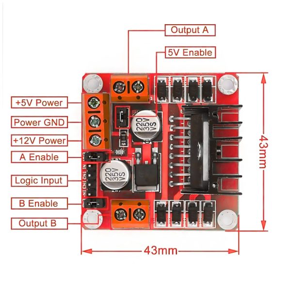 L298N 2A Motor Driver Module – Dual H-Bridge Controller for DC Motors - Image 2
