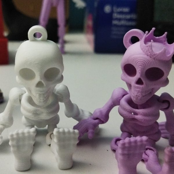 Skeleton Keychain 3D Printed with Moving Hands, Legs & Neck - Image 2