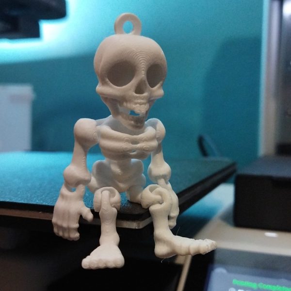 Skeleton Keychain 3D Printed with Moving Hands, Legs & Neck - Image 4