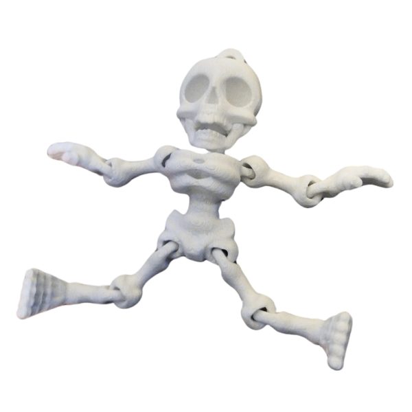 Skeleton Keychain 3D Printed with Moving Hands, Legs & Neck